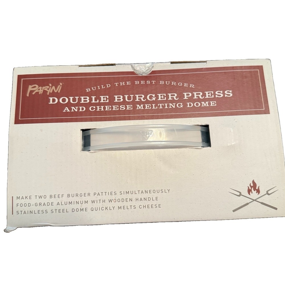 Double Non-Stick Burger Press & Cheese Melting Dome 8.75" NEW IN BOX Parini - Picture 4 of 6
